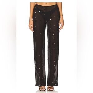 REVOLVE Black Sheer Sequin Pants